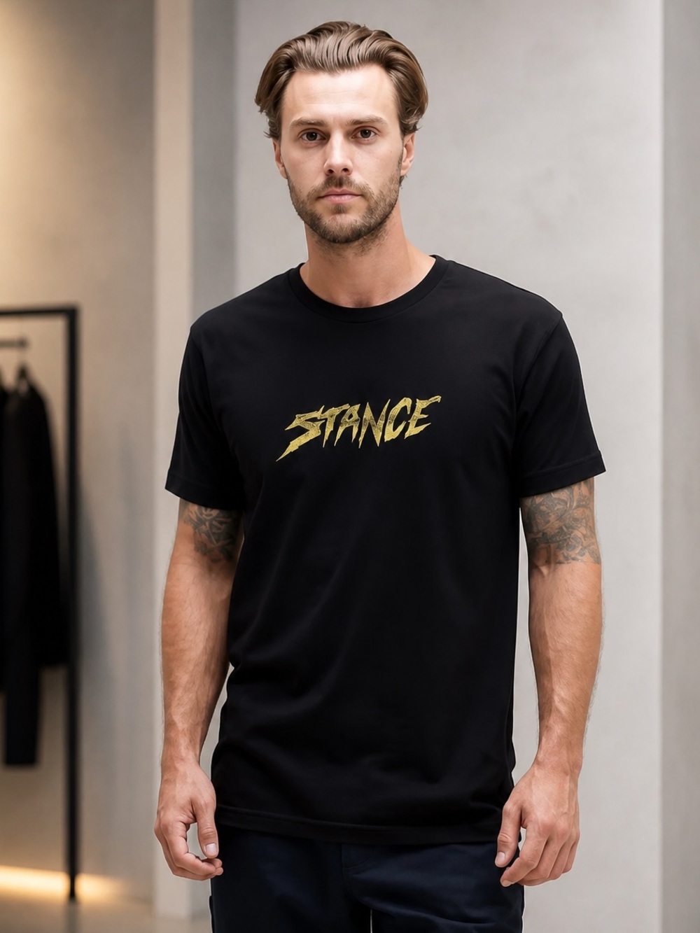 NWOT STANCE Unisex Black Short Sleeve Graphic Logo Crew Neck Tee Shirt - Size M